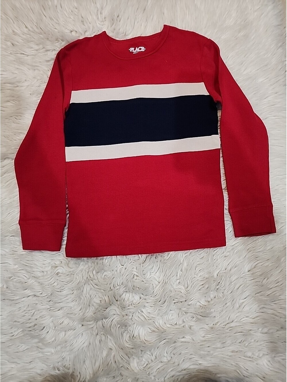 The Children’s Place Boys M Long Sleeve Waffle Knit Crew Neck Thermal